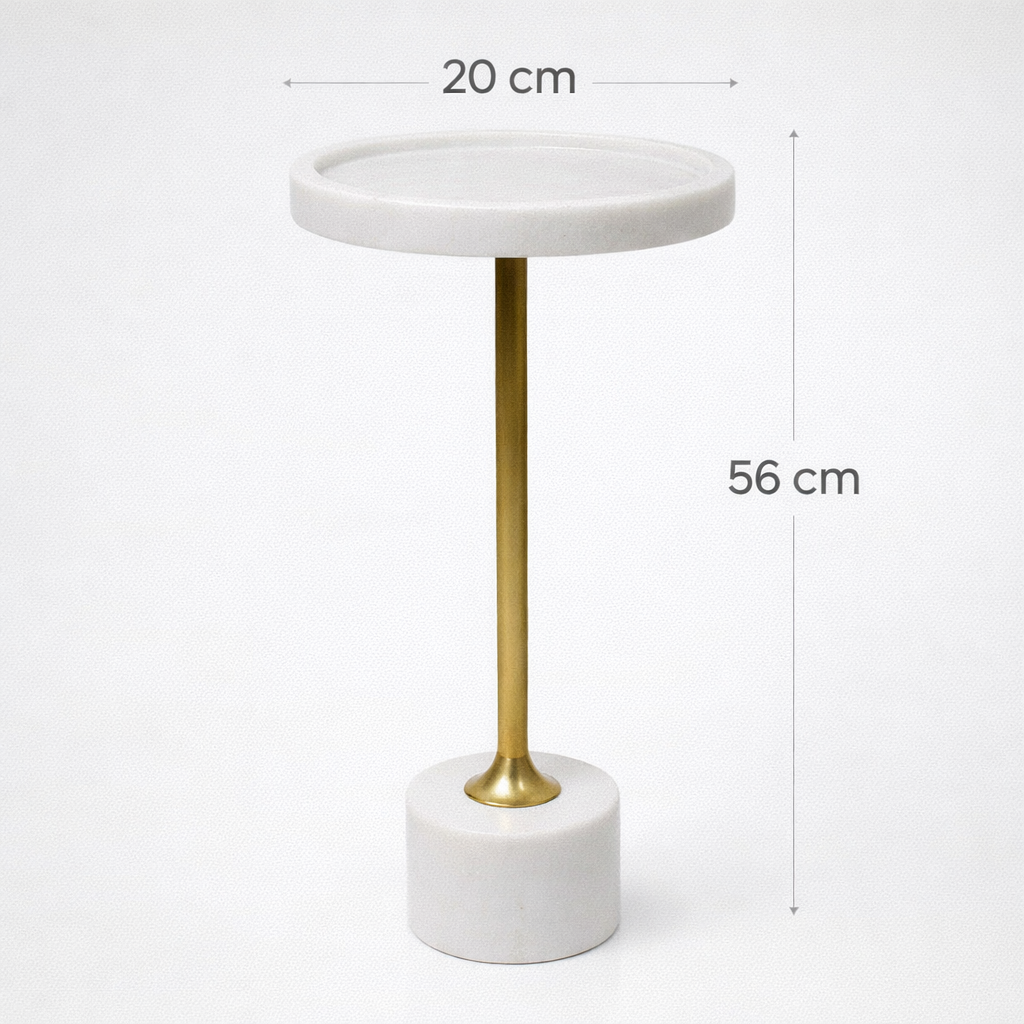 Handcrafted side table-Natural marble Top