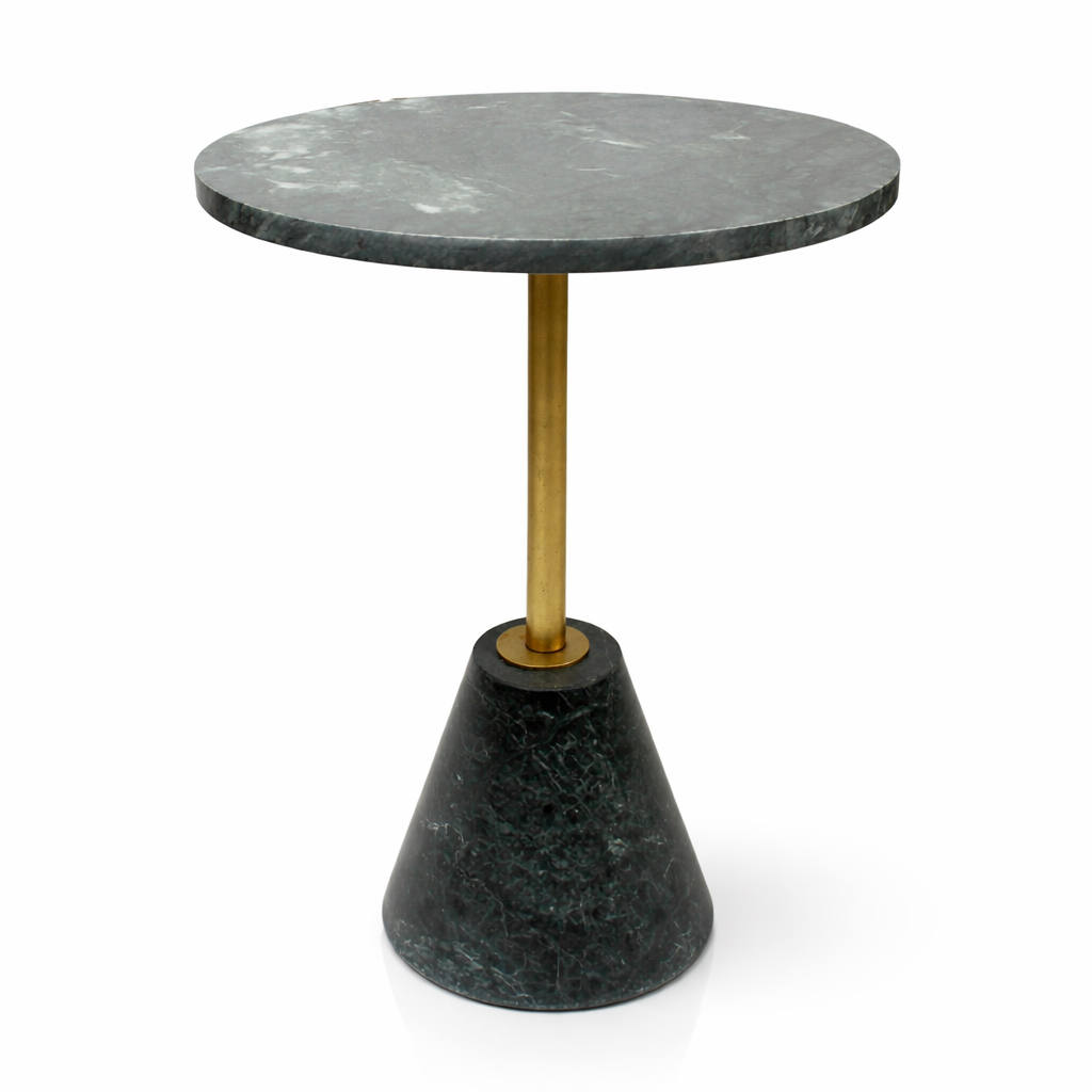 طاولة جانبية مصنوعة يدويًا – سطح رخامي طبيعي