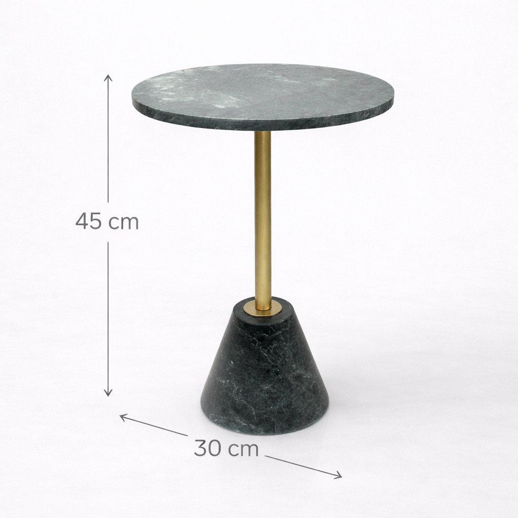 Handcrafted Side Table – Natural Marble Top