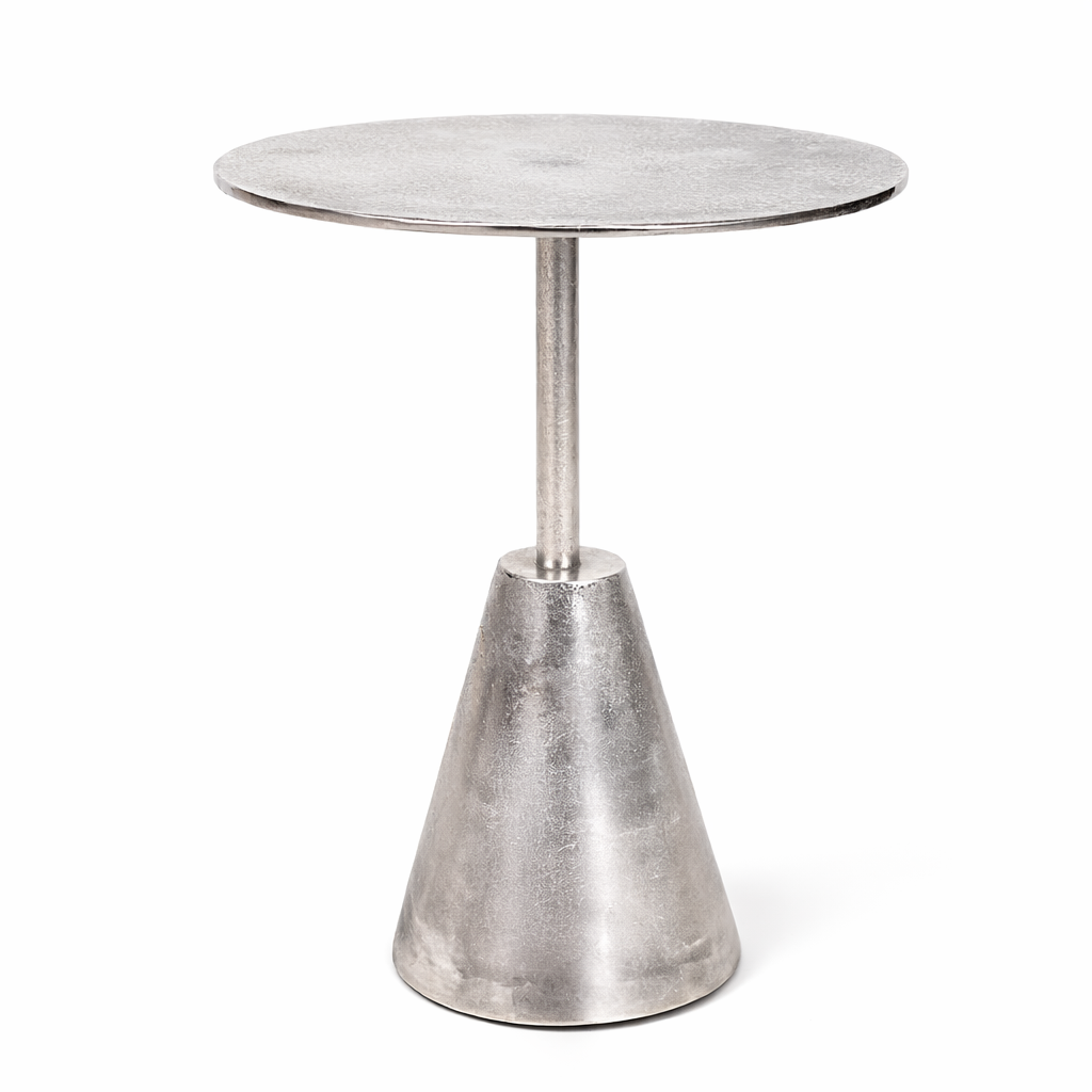 Handcrafted side table crafted from premium-grade Aluminum