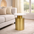Handcrafted side table with Marble TOP