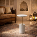Handcrafted Side Table – Natural Marble Top