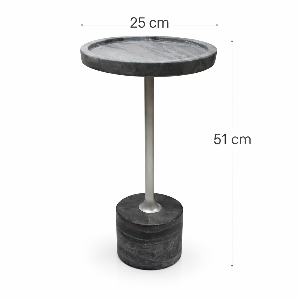 Handcrafted side Table- Natural marble Top