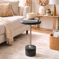 Handcrafted side Table- Natural marble Top