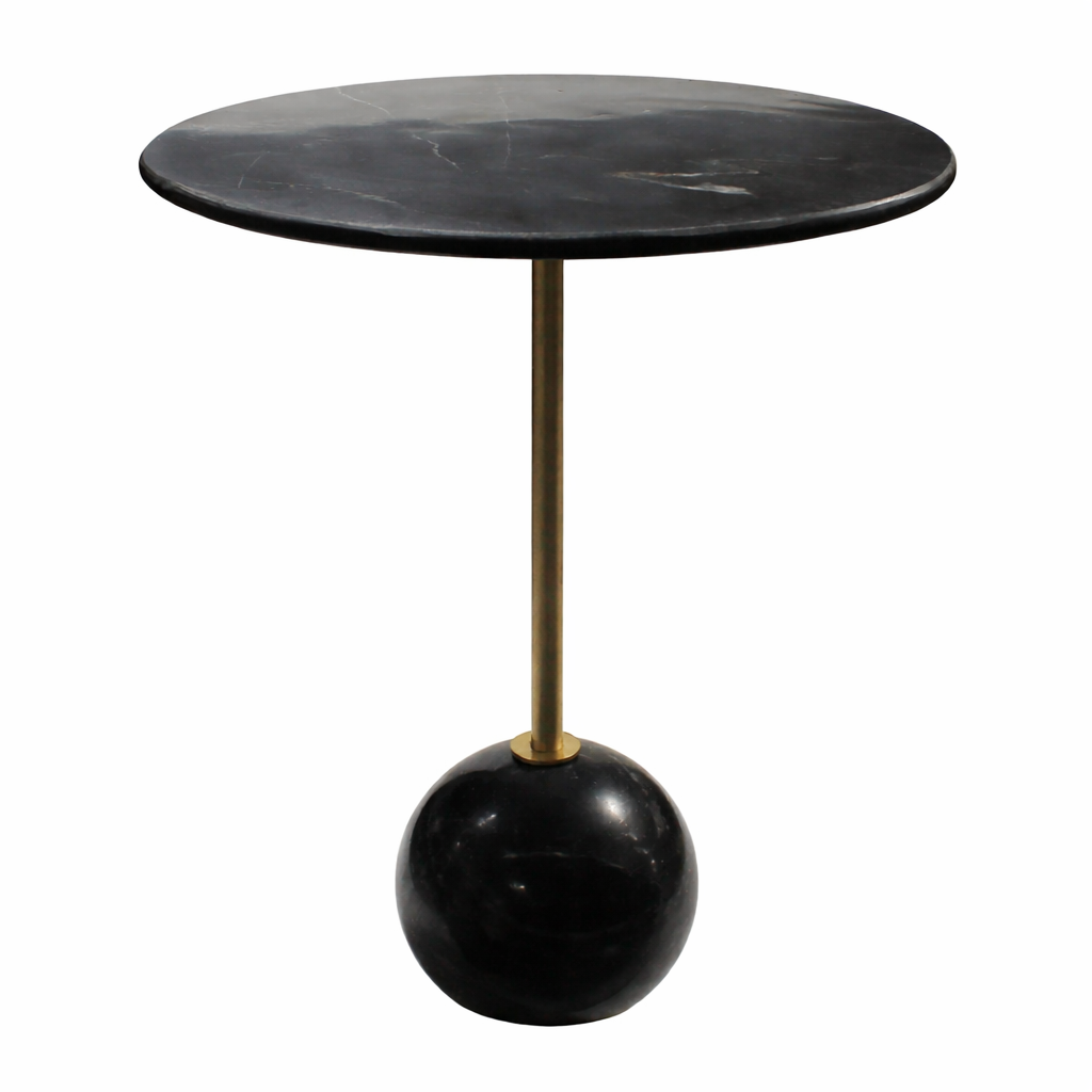 Handcrafted Side Table – Natural Marble Top