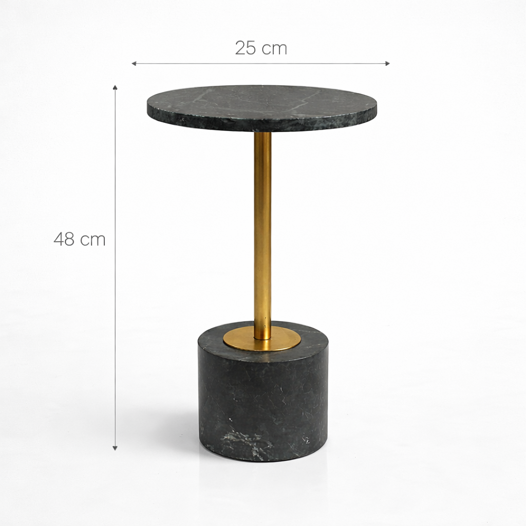 Handcrafted Side Table – Natural Marble Top