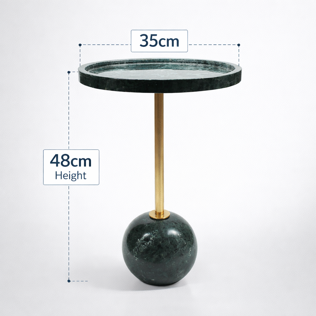 Handcrafted Side Table – Natural Marble Top