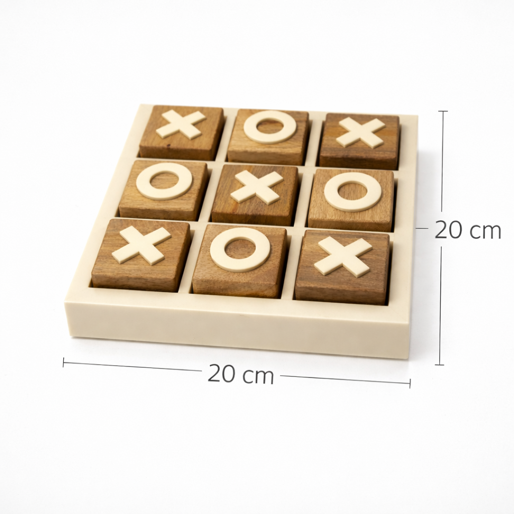 تحفة تيك تاك تو يدوية الصنع لتزيين الطاولات