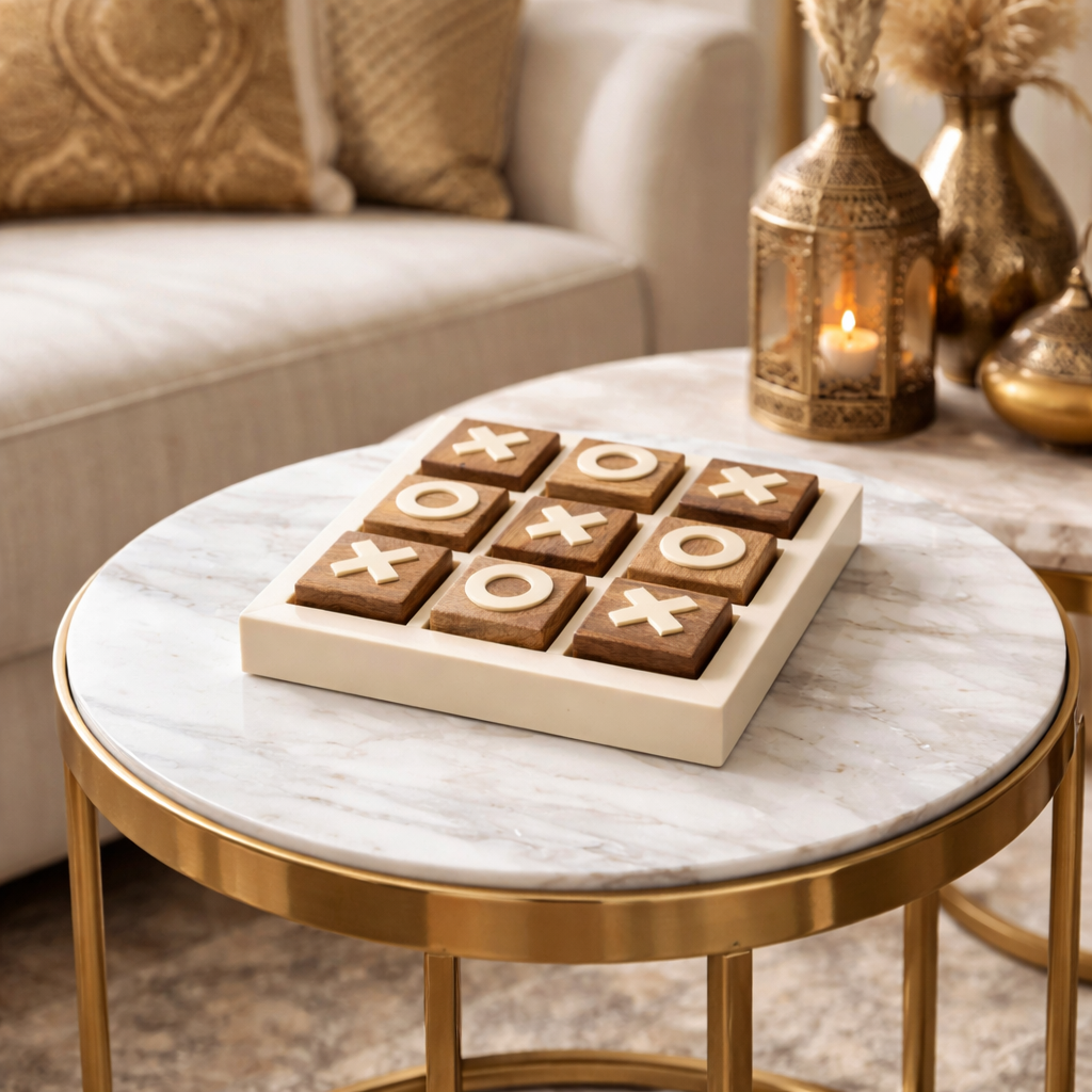 Handcrafted tabletop showpiece-Tic Tac Toe