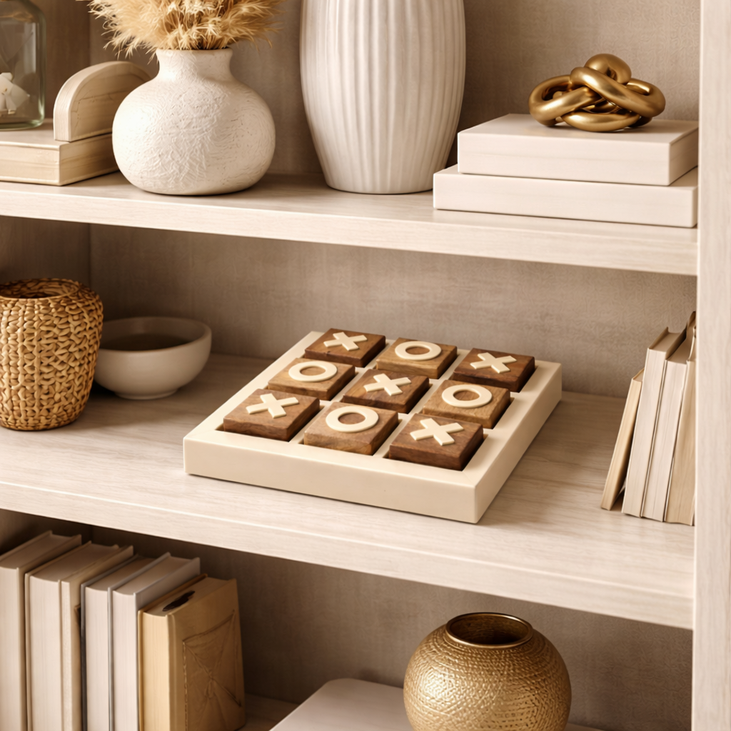 Handcrafted tabletop showpiece-Tic Tac Toe