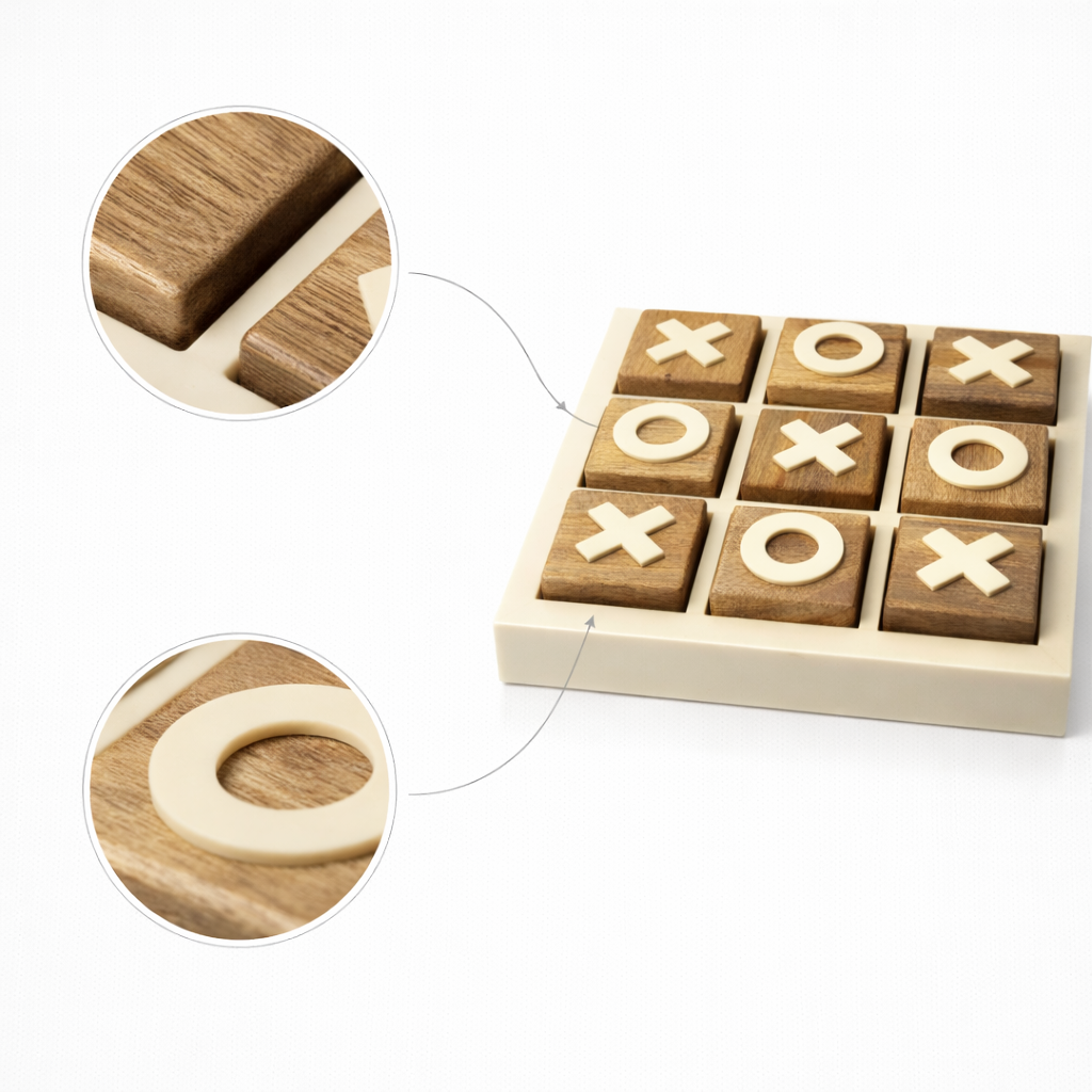 Handcrafted tabletop showpiece-Tic Tac Toe