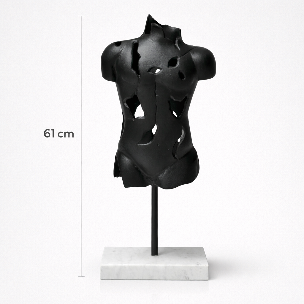 Handcrafted Tabletop Man Body Sculpture on Natural Marble Base