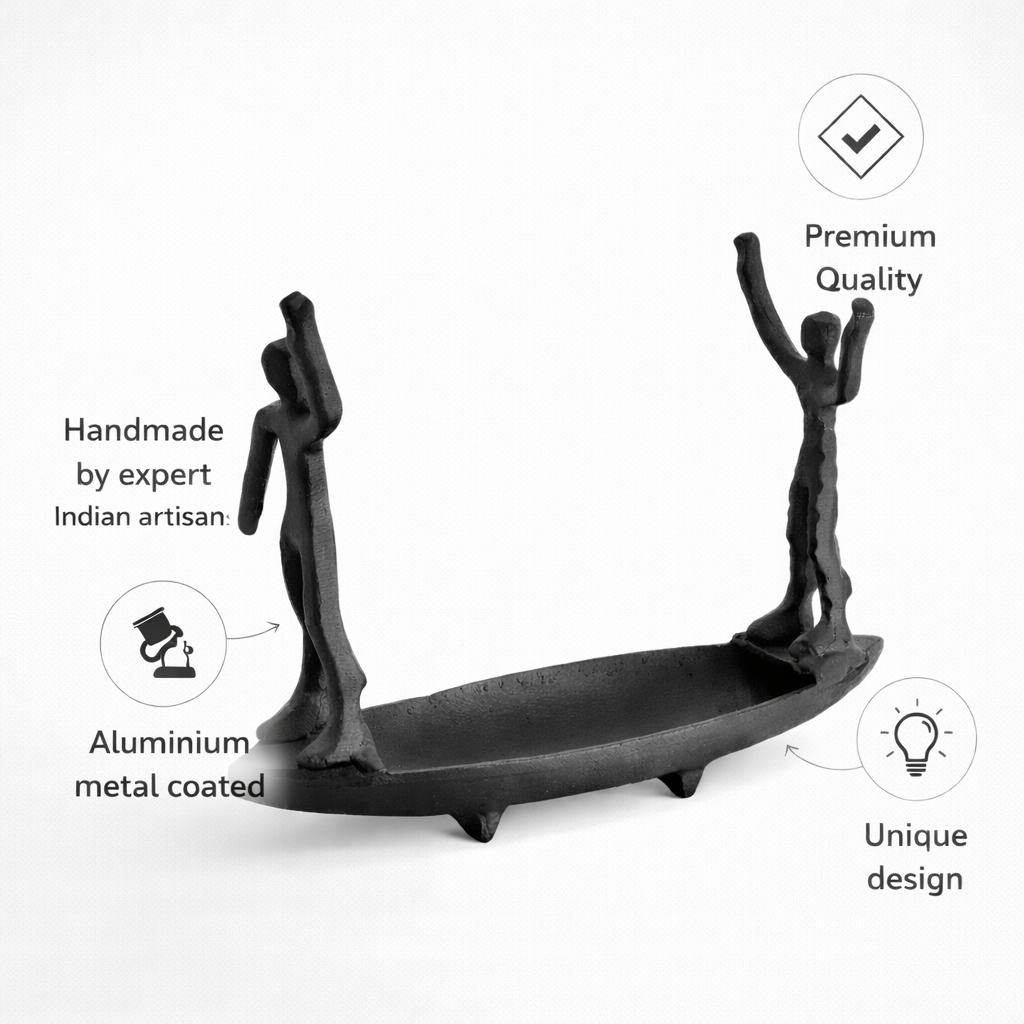 Handcrafted Tabletop Showpiece – Boat Man