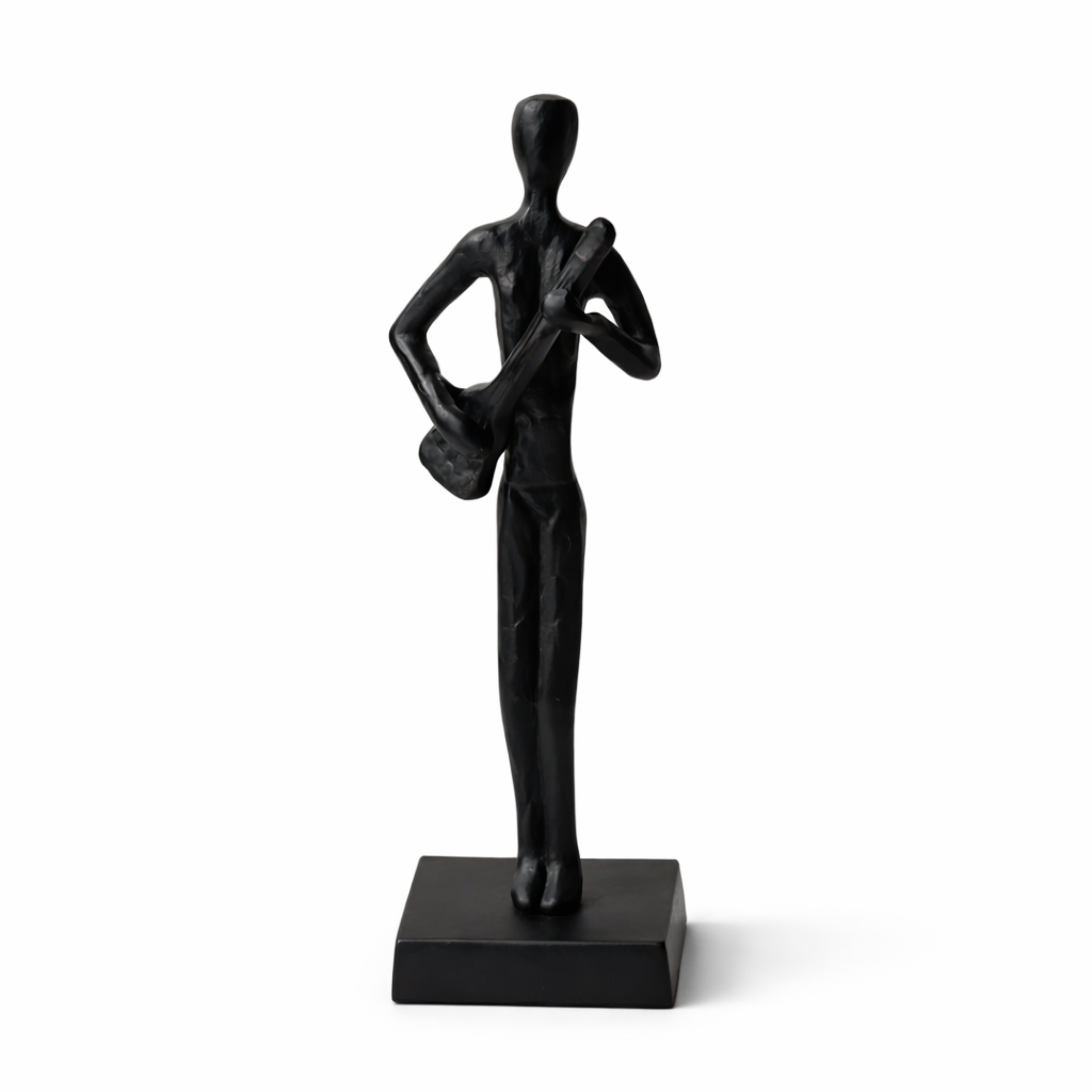 Handcrafted tabletop decor piece-Guitar Man