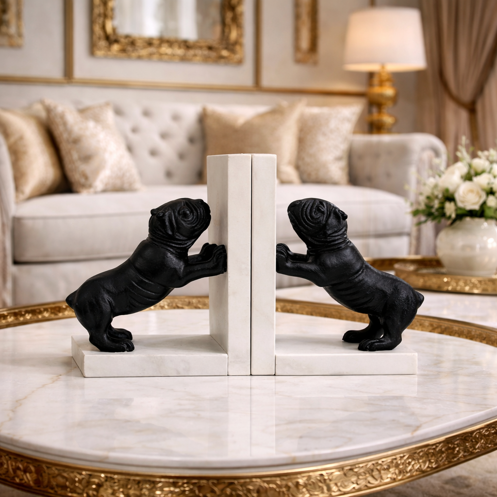 حامل كتب مزخرف مصنوع يدويًا - كلب الباغ