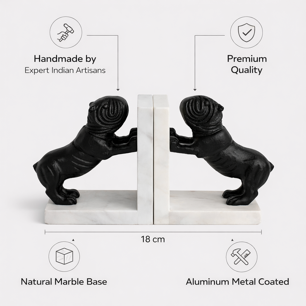 حامل كتب مزخرف مصنوع يدويًا - كلب الباغ