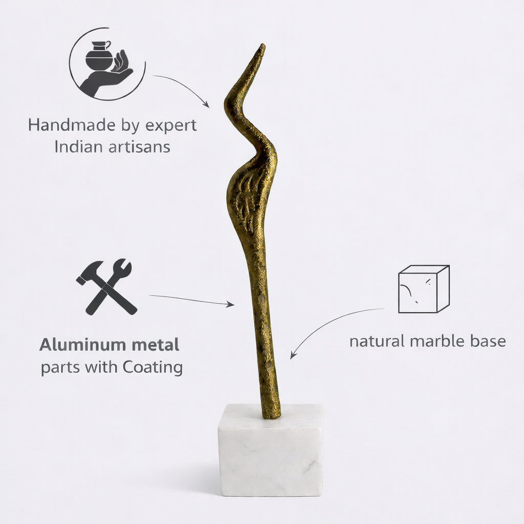Luxury Handcrafted Animal Figurine on Natural Marble Base