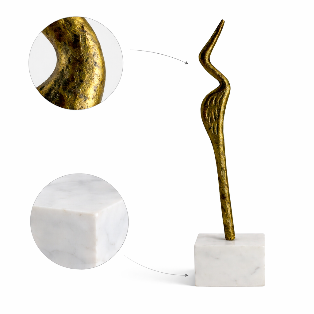 Luxury Handcrafted Animal Figurine on Natural Marble Base