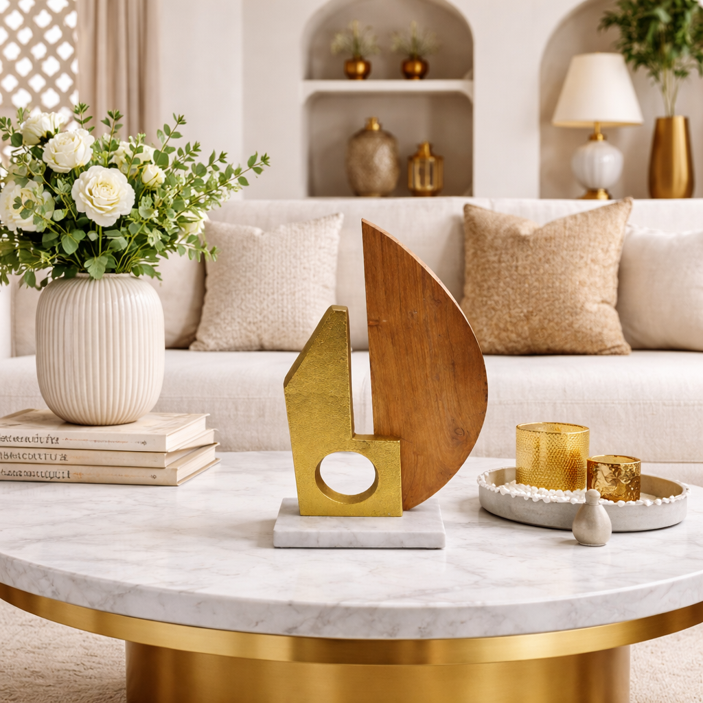 Handcrafted Tabletop Showpiece on Natural Marble Base