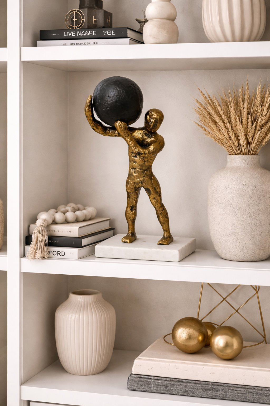 Handcrafted Tabletop accessory on Natural Marble Base – Man with Ball